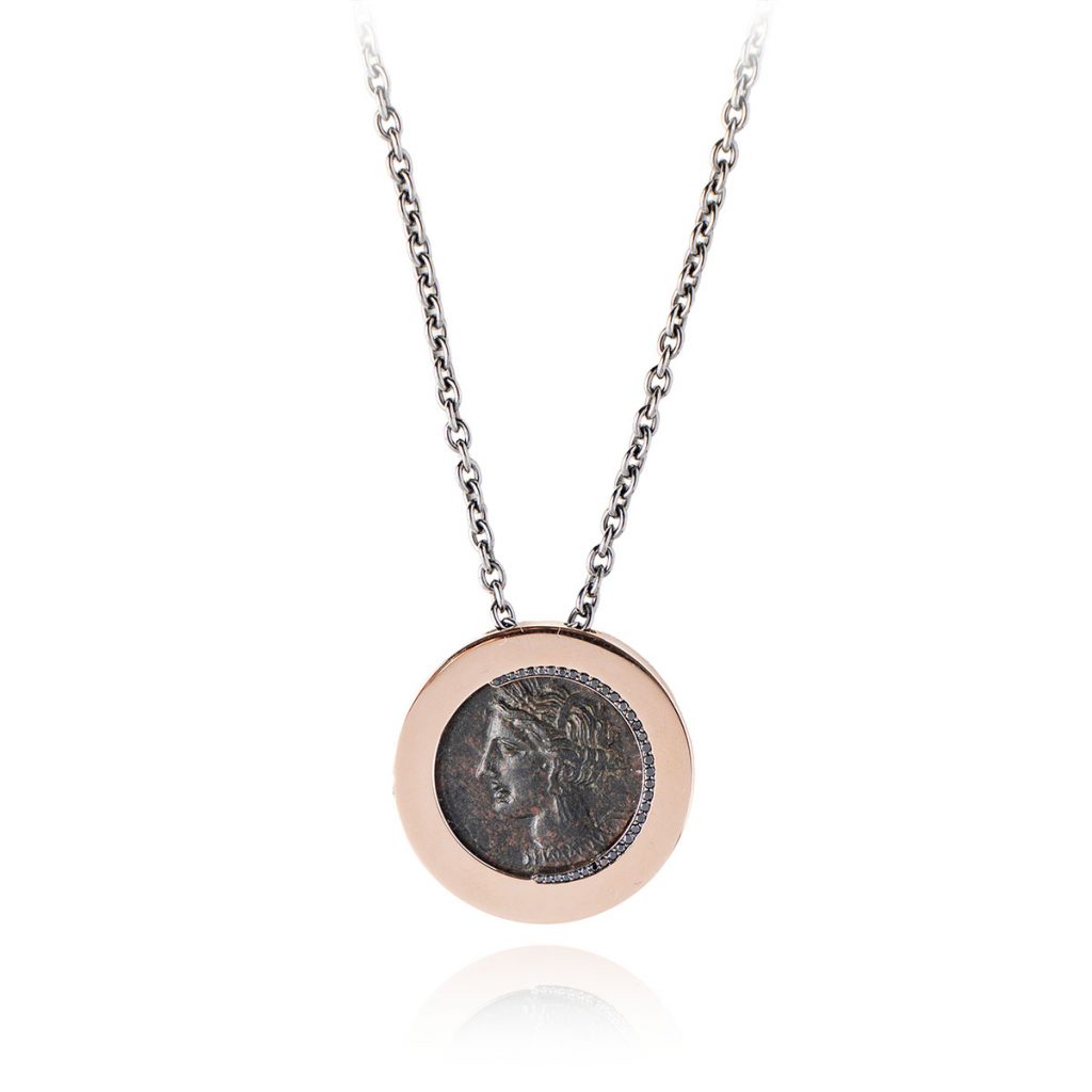 Tanit pendant with an 19.8 mm bronze coin 01